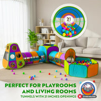 Playz 5pc Pop Up Play Tent and Crawl Through Tunnels for Kids w/Carry - Purple, Yellow, Red, Blue, White - image 4