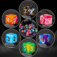 QMay 7 Sets Polyhedral Dice - 6 Colors a (42pcs) - image 4