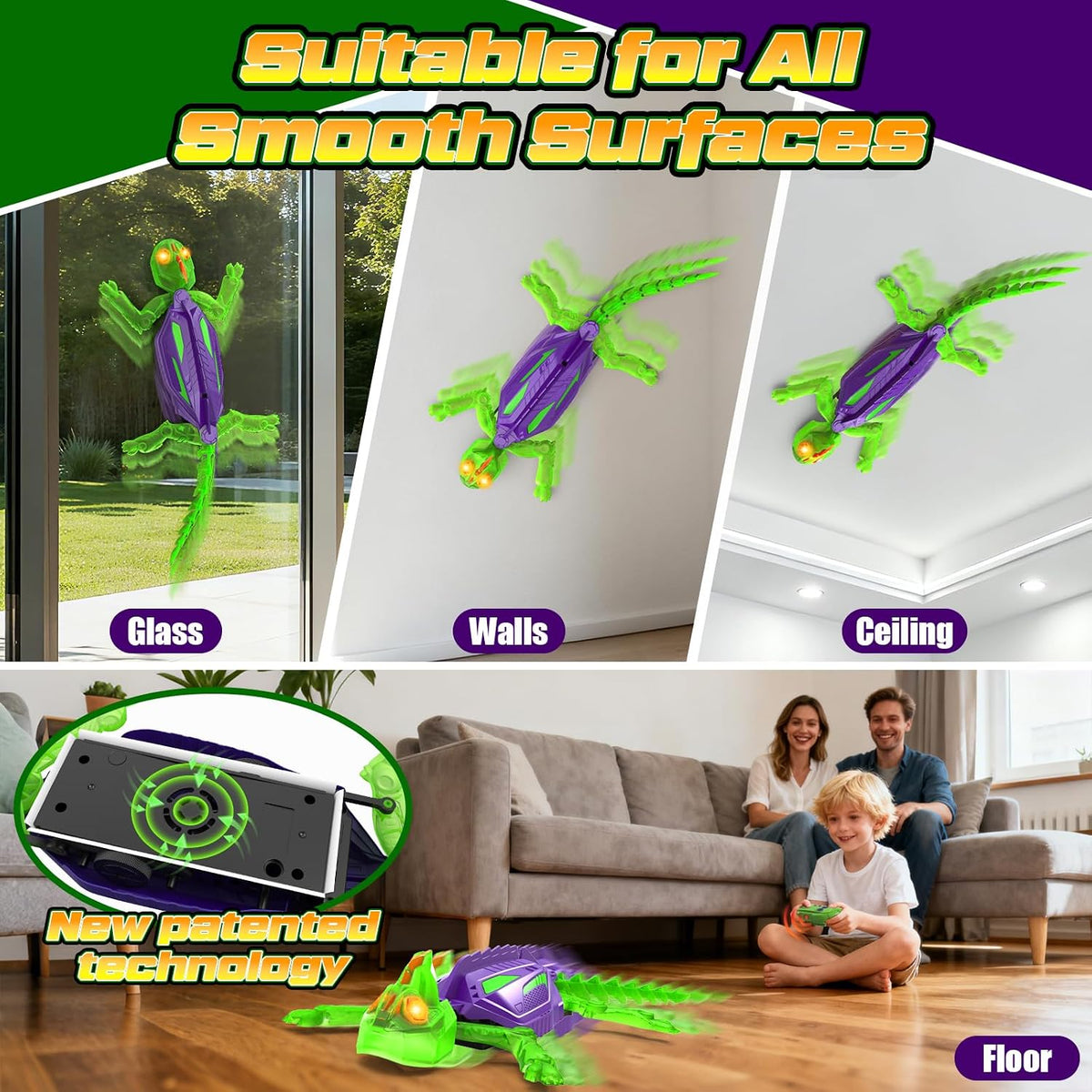 Wall Climbing Gecko, Glow-in-The-Dark Lizard Wall Crawler - image 2