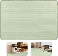 Cat Food Mat Extra Large Silicone Pet Bowl Mat 40''x28'' - Green / 40"L x 40"W