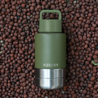 KEWIXY Insulated Dog Travel Water Bottle with Detachable Bowls - Olive Green / 32 Oz - image 2