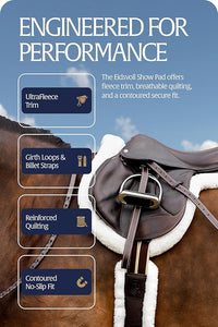 Equinavia Eidsvoll Shaped English Saddle Pad for Show Jumping with Ultra Fleece Trim