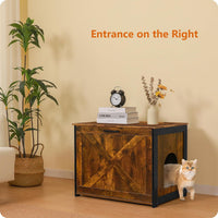 Cat Litter Box Enclosure, Hidden Litter Box Furniture - Rustic Brown / 27.6"L x 19.7"W x 21.7"H - image 2