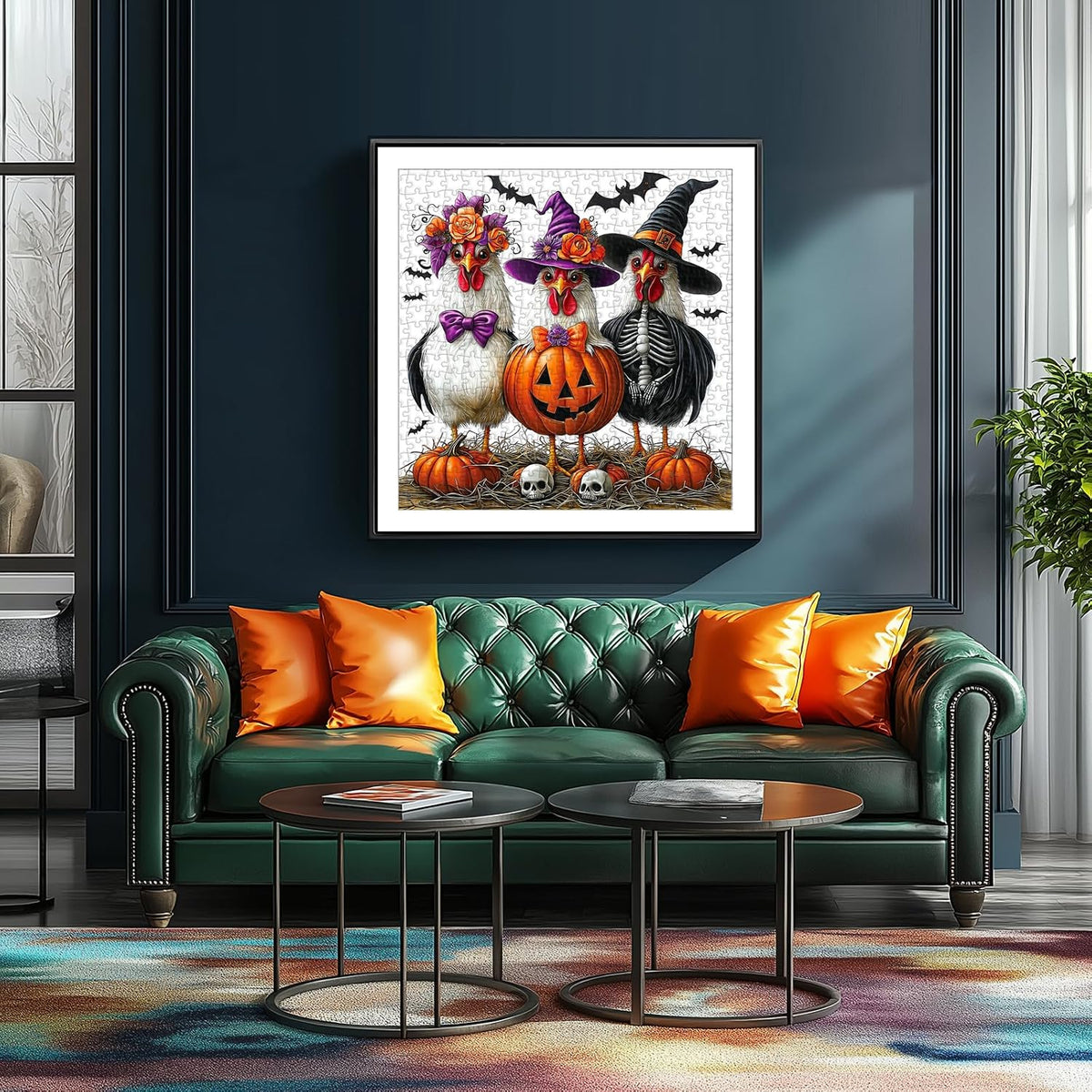 Blueforest Puzzles for Adults 500 Pieces - Halloween Chicken / 20" X 20" - image 4