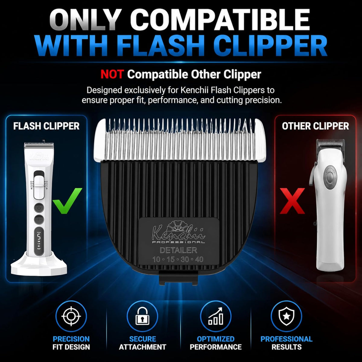 Kenchii Flash Clipper Blade Fine Detailer, Original Flash Only – Essentials for Dogs - Fine Detailer - image 2