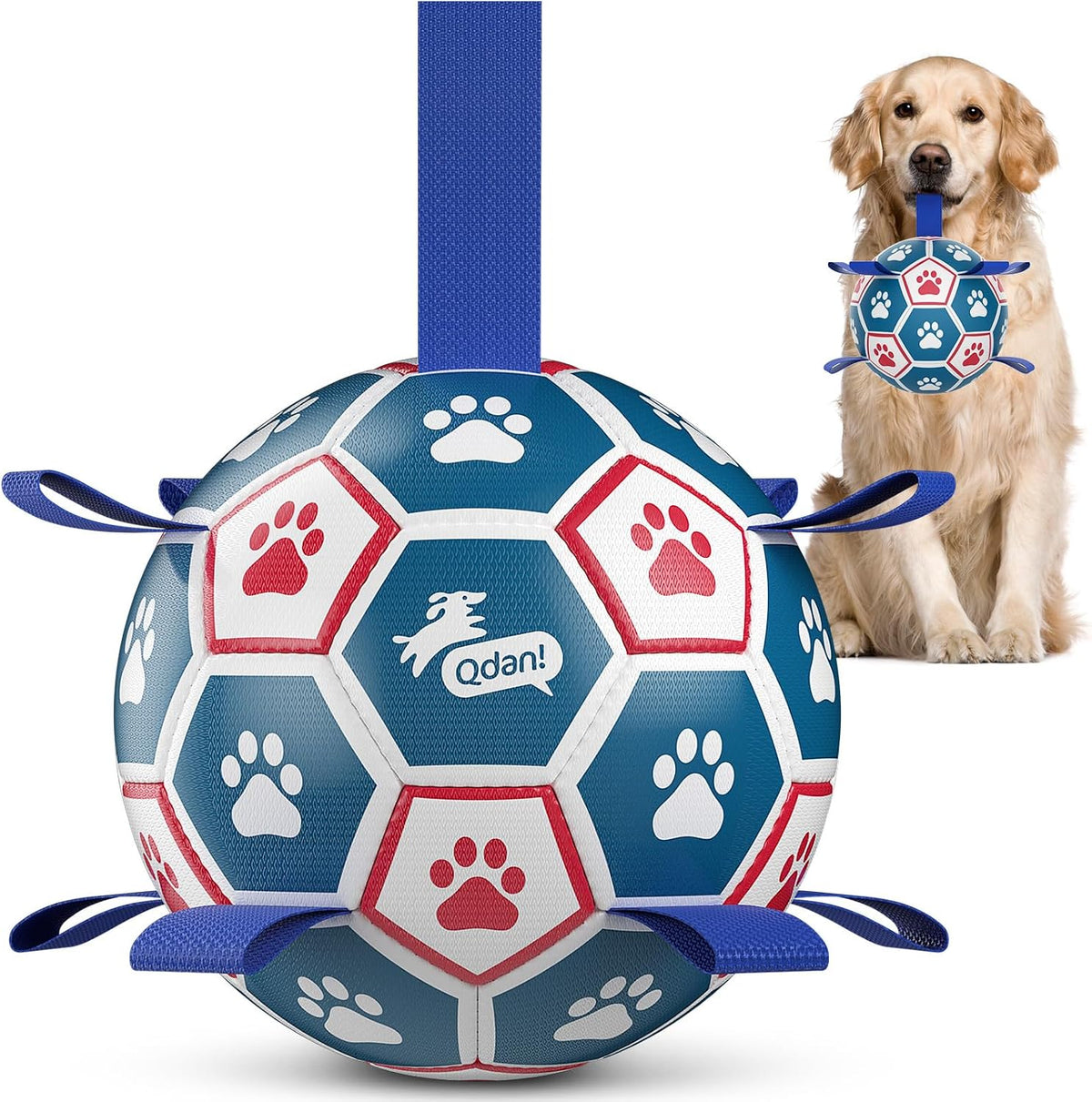 QDAN Dog Balls, Herding Balls for Dogs - Red-Blue / Large Size 3 (8 Inch)