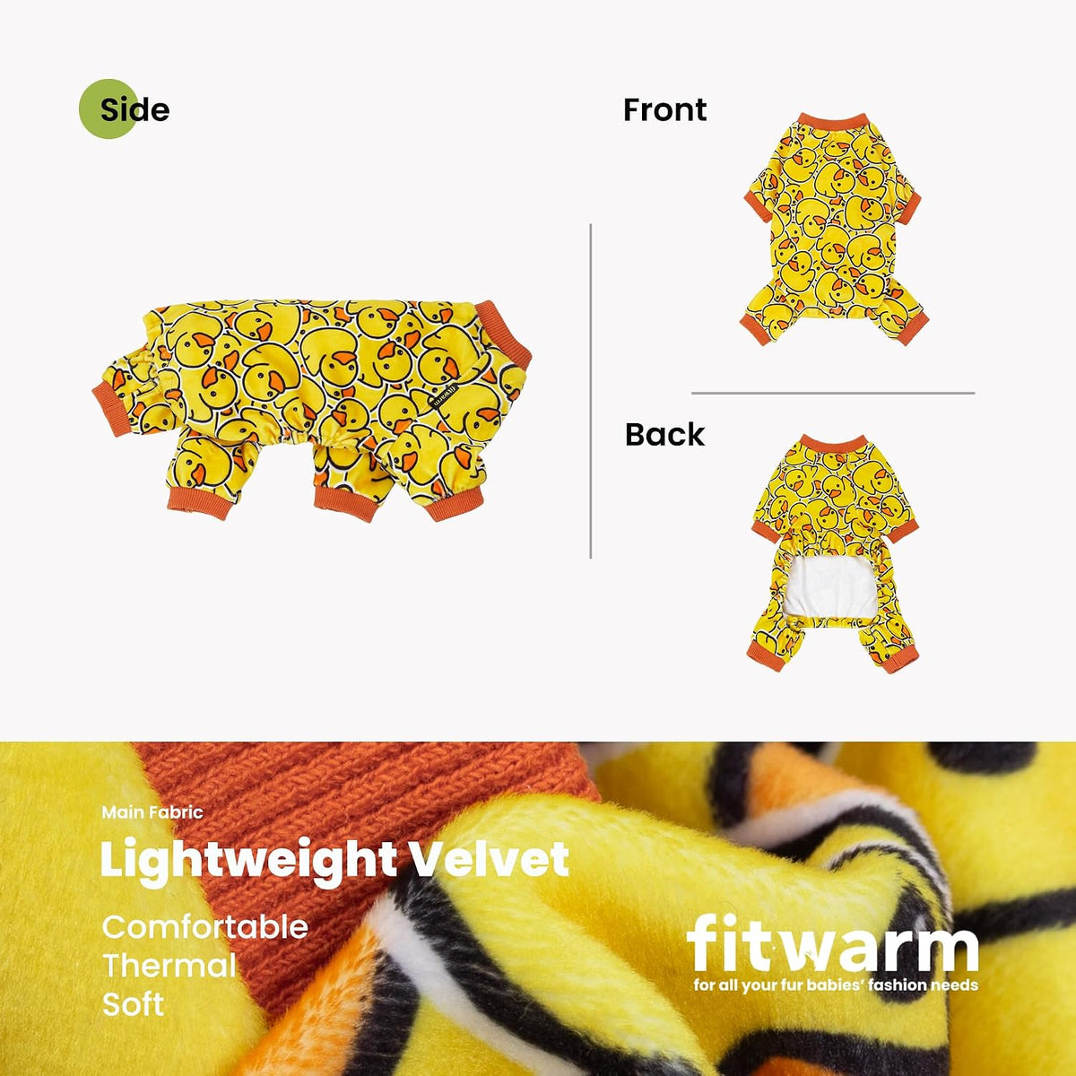 Fitwarm Funny Duck Dog Pajamas - Duck / Medium - image 3