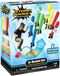 Stomp Rocket Jr Multi-Color Rocket Launcher for Kids, 8 Rockets – Fun for Kids & Family - Jr Multi-Color 8 Rocket Pack