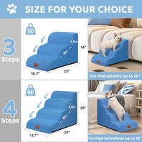 Zerbuger Dog Ramp and Stairs for Bed, Coffee 3 Steps 16" H - Blue / 3 - image 2