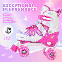 NEMONE Mermaid Adjustable Light up Roller Skates for Girls Boys – Fun for Kids & Family - G- Candy Butterfly / Small - Little Kid - image 4