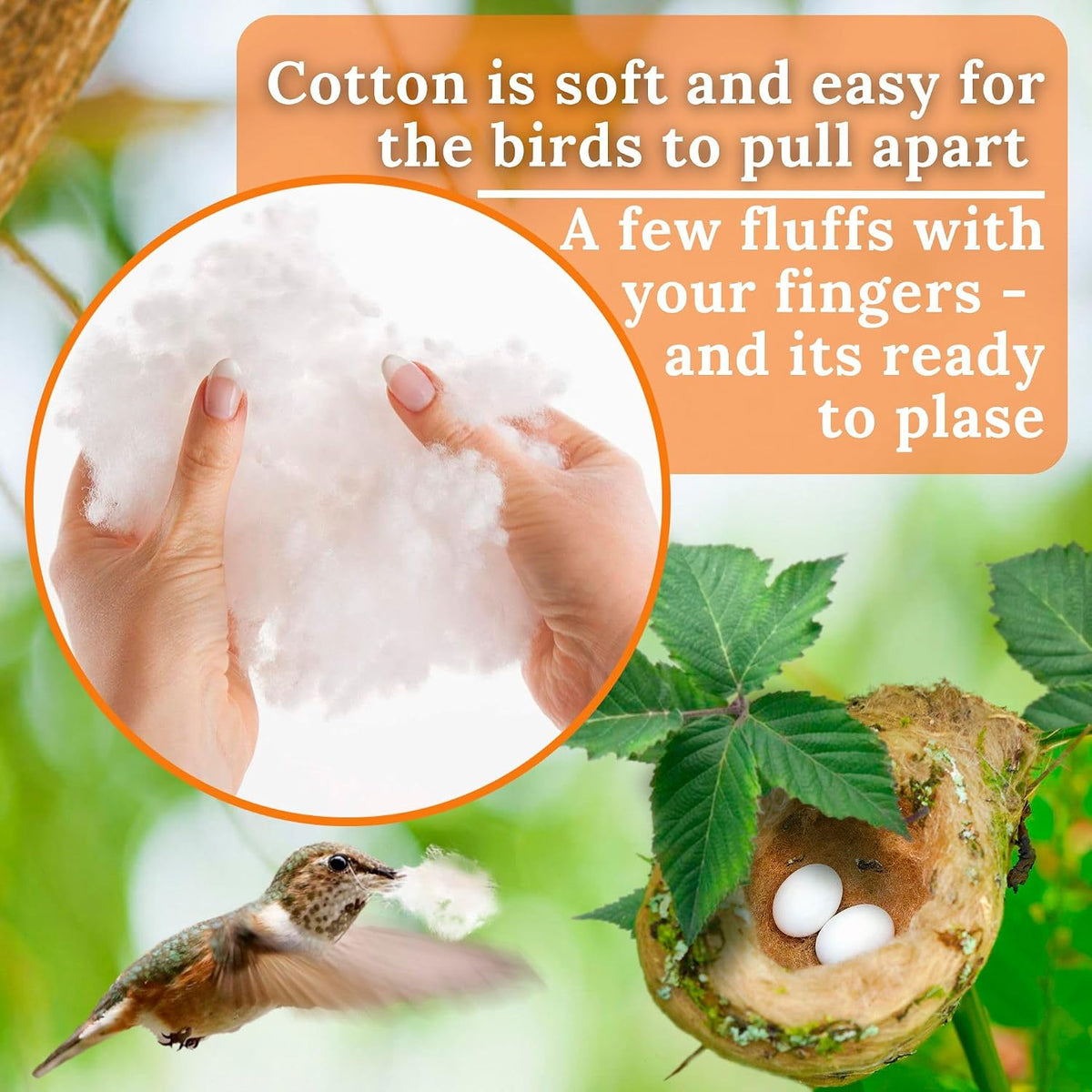 Bird Nesting Material Holder for Hummingbirds - White - image 4