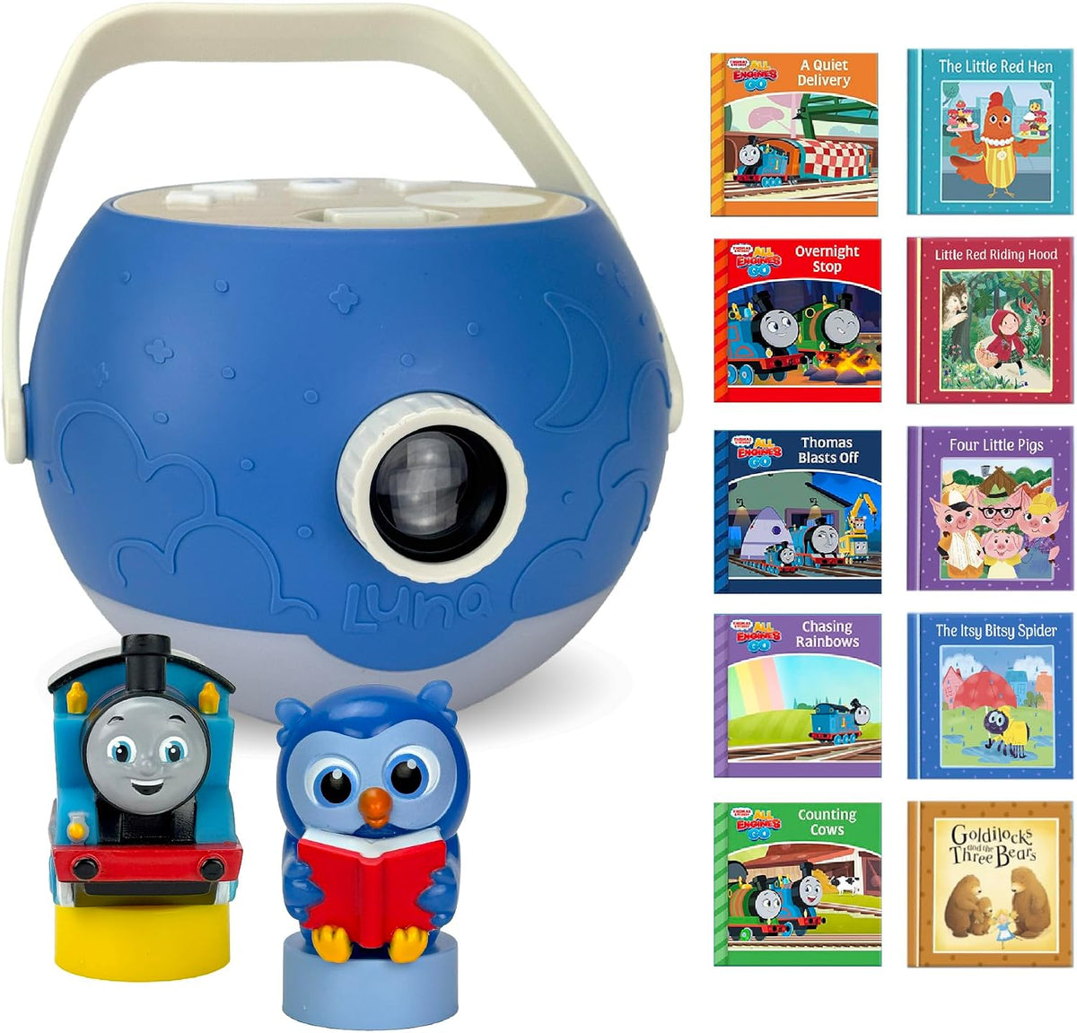 Kids Pink Book Projector, 5 Read Aloud Fairytale Stories - Thomas, Owl & Projector