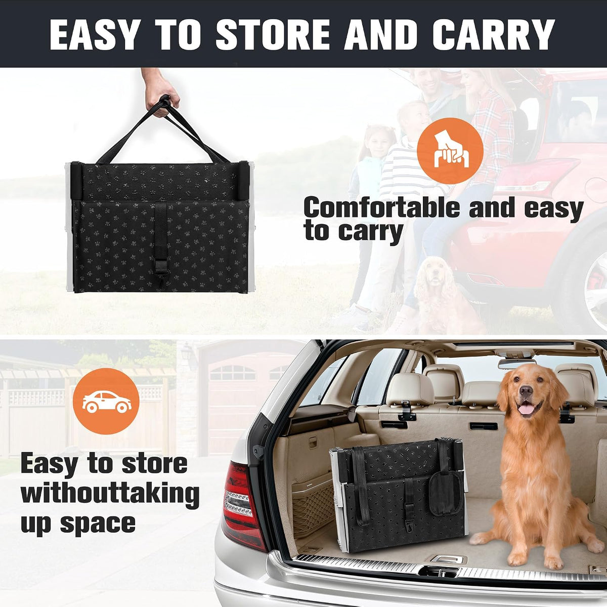 Foldable Dog Steps for Car SUV Truck - Standard 6 Steps / Silver - image 4