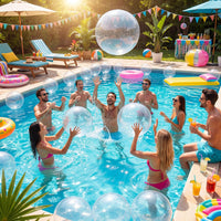 Zhanmai 6 pack of inflatable clear beach balls, 16 inch, for pool and party decorations - view 4