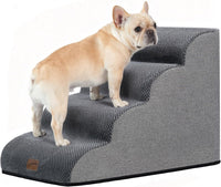 Dog Stairs for Small Dogs, 3-Step Pet Steps for Couch Sofa - Grey / 4 / 4-Step (28.3"D x 15.7"W x 19.7"H)