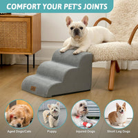 COZY KISS Dog Stairs for Small Dogs - Gray / 3 / 15.7x19.7x13 inch - image 3