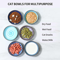 Selamica Ceramic Cat Bowls Set of 6 - 5.6 Inch, Set of 6 / Gradient Blue - image 2