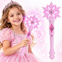 Joinpaya light up snowflake wand in pink with glowing snowflake tip - view 2