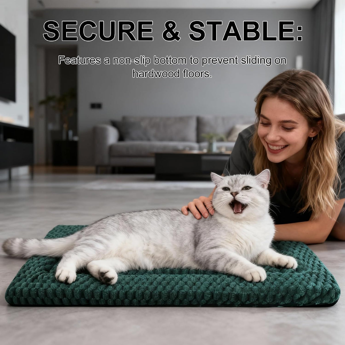 Dog Bed Mat, Reversible Crate Pad - 18"L*14"W*1.5"Th / Dark Green-1pc - image 2