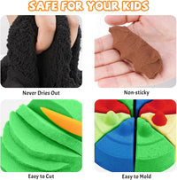 NiToy FlexiSand 11lbs Toy Sand 5 Colors Self-Sticking Non-Toxic - Neutral Shades - image 2