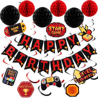 YEOCU Birthday Decorations - Redblack / videogame
