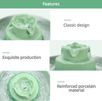 Wonder Creature Ceramic Cat Water Fountain - Green - image 2