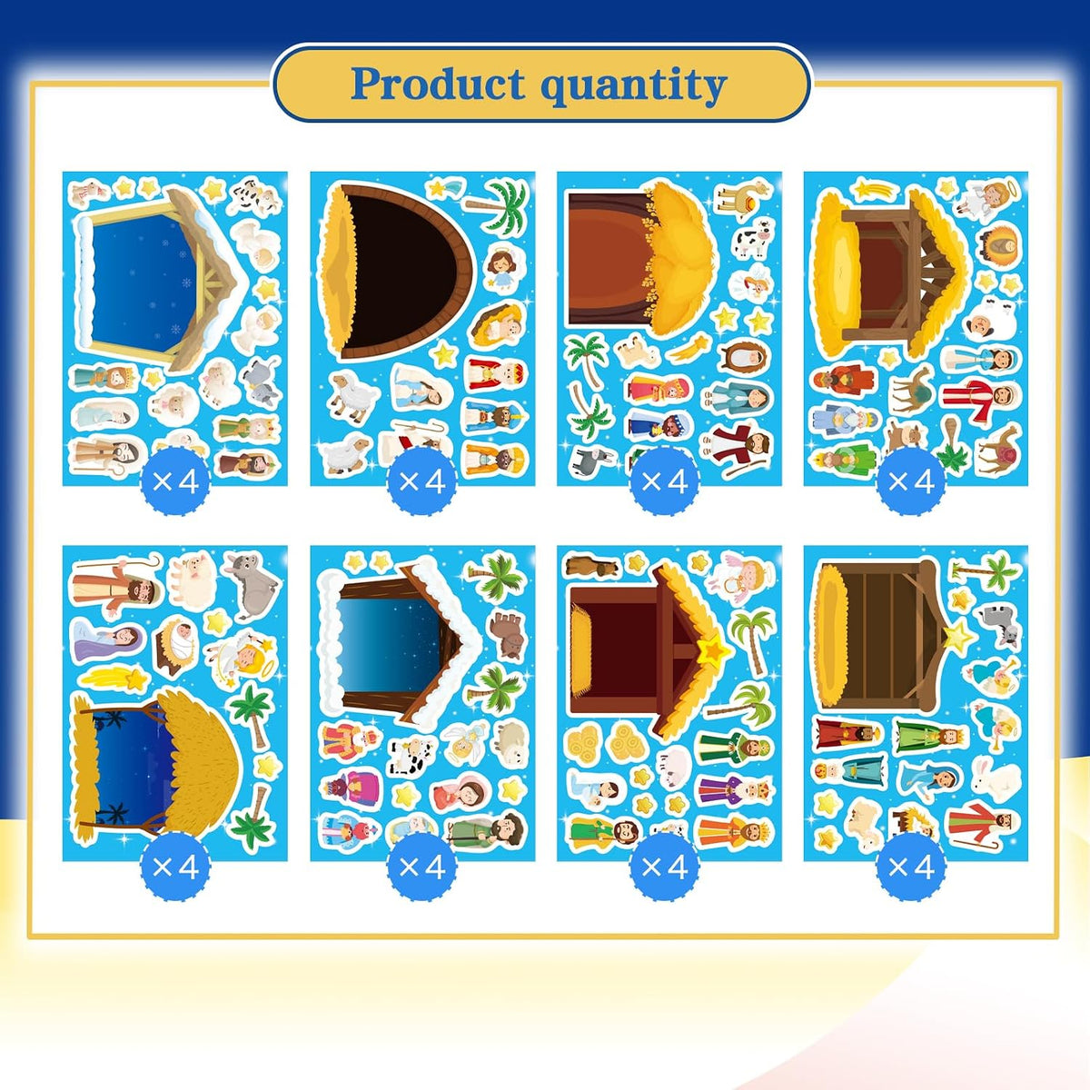 48PCS Halloween Make-a-face Stickers Halloween Characters Stickers - Nativity Scene - image 2