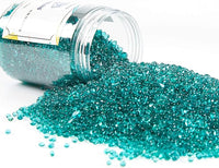 TWINKLING High Luster Round Glass Stones, Marbles, Pebbles, Beads - Fire Pit Vase Fill Crafts Aquarium Garden Decor, 3-6mm, 1-Pound Jar (Turquoise)