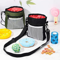 Hillban 6 Pcs Dog Treat Training Pouch Dog Treat Bag with Waist Shoulder Strap Bulk 6 Colors Convenient Pouch 3 Ways to Wear Drawstring Closure Holder for Treats Kibbles