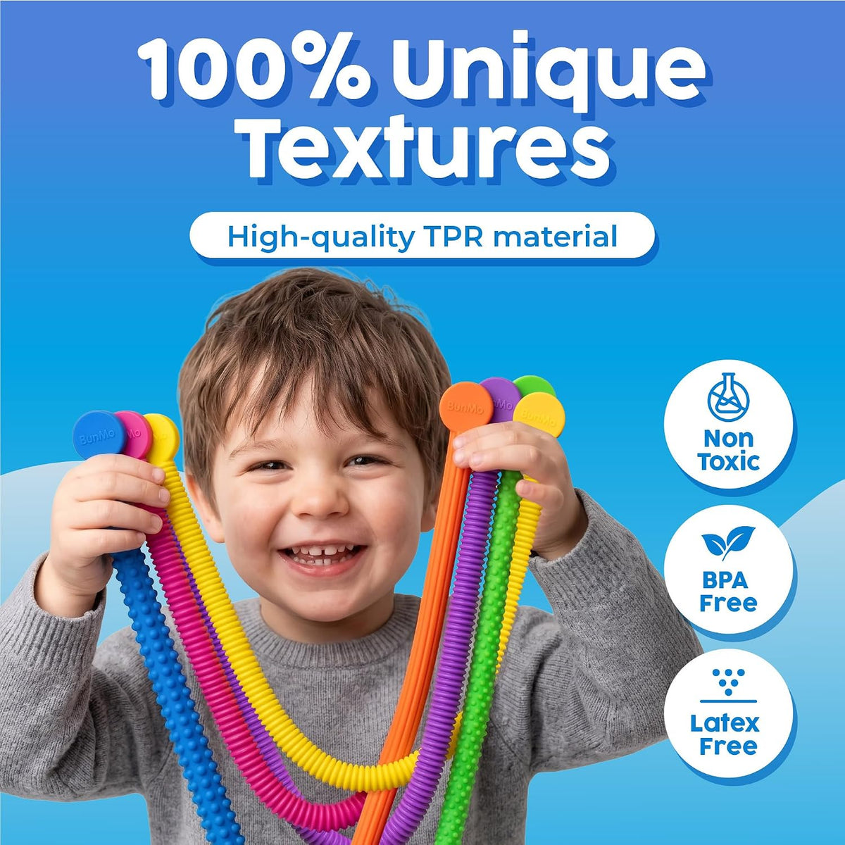BUNMO Stretchy Strings, Stimulating & Fun Fidget Toys for Kids - Textured - 6 Pack - image 4