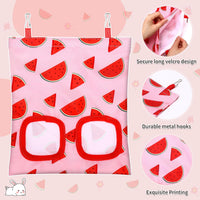 UPINS 3Pack Guinea Pig Hay Feeder Bag - Red Pink Yellow - image 3