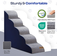 Miorun Dog Stairs for High Beds - White-navy / 5.0 / Stairs 24.5"H - image 2