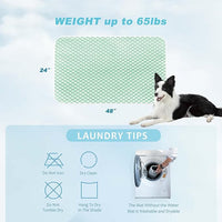 MICROCOSMOS Pet Cooling Mat & Sleeping Pad- Breathable Bubble Surface, EZ Clean. Keep Cooling for Pets, Kids and Adults in Summer.(Green, 48" x 24")