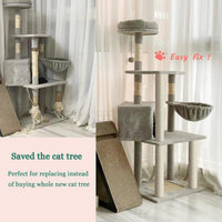 Cat Scratching Post Replacement Pole - M8*4poles / 30 cm / 11.81 in Beige - image 3