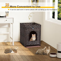 Snughome Cat Litter Box Enclosure Furniture Hidden with Cat Litter Mat - Brown / 20.87"L x 16.93"W x 22.44"H - image 4