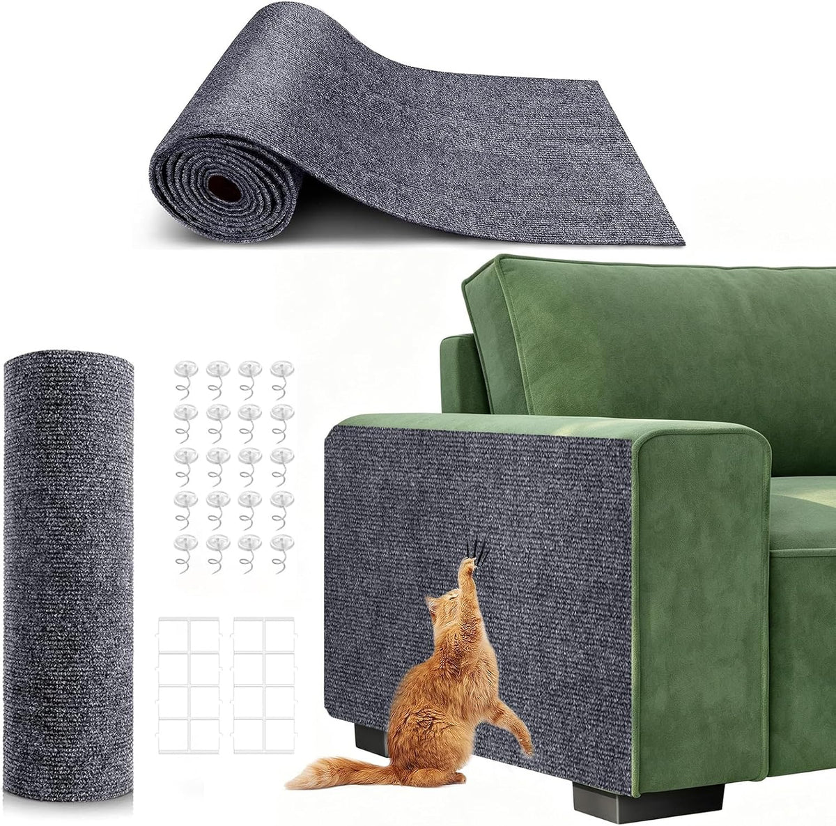 Self-Adhesive Cat Scratching Mat - Dark Grey / 78.7"X15.8"