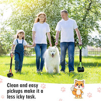 33" Pooper Scooper 2 Pack, XL Tall Handle No Touch Dog Pooper Scooper for Large Small Dogs, Durable Spring & Lightweight, Large Pooper Scooper for Dogs Heavy Duty, Foldable Dog Poop Pick Up Tool
