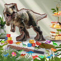 Princess Castle Pinata - Pink Castle Pinata with Blindfold and Bat for Girls Kids Princess Theme - Dinosaur Set - image 3