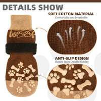 Dog Socks Shoes for Hot Pavement to Prevent Licking Paws - Brown / Large (4 Pack) - image 3