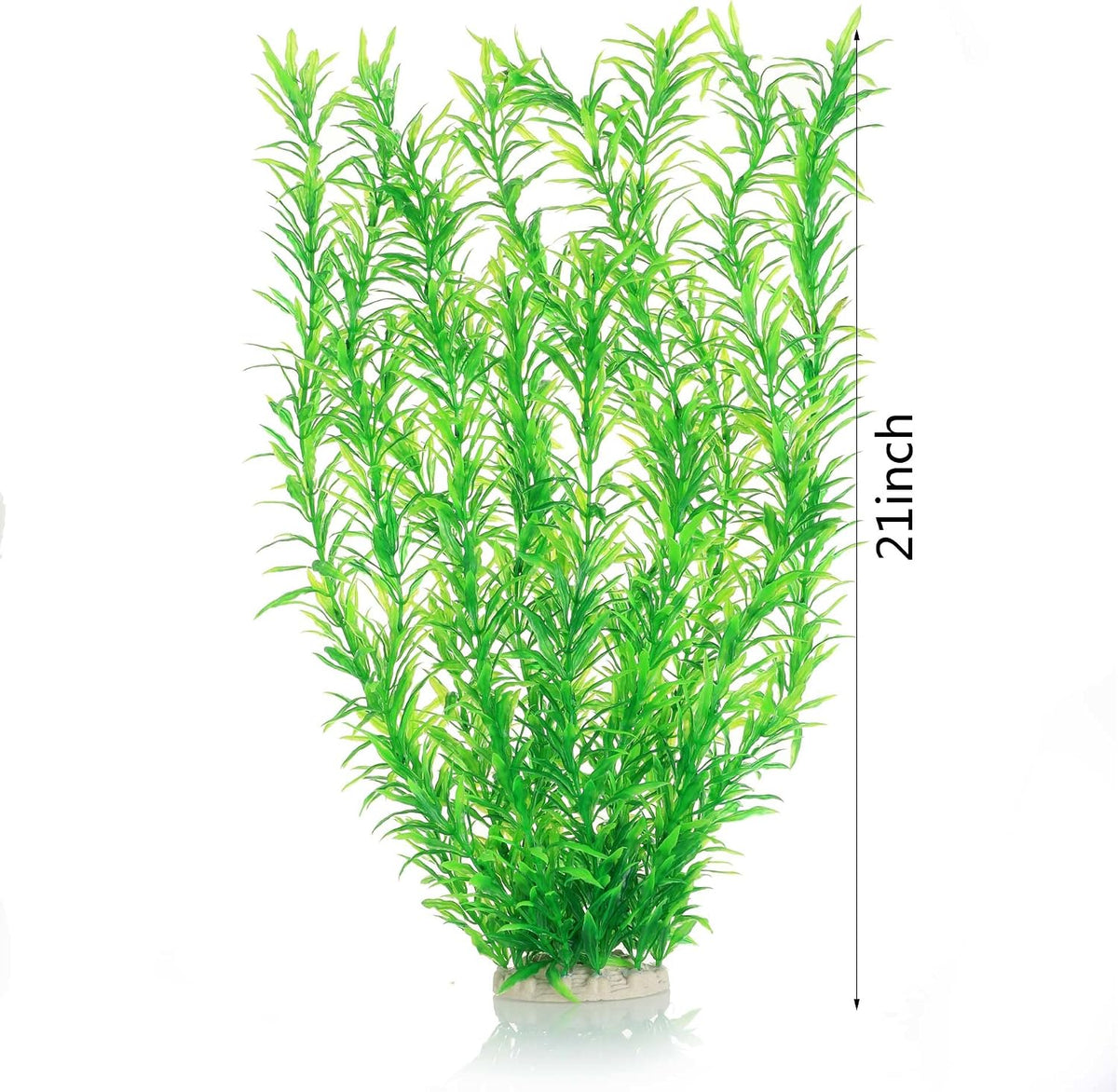Aquarium Decor Plastic Plants Extra Large 21 Inches Artificial Plants – Essentials for Fish - Green 2pcs - image 2