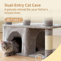 Heybly Heavy Duty Cat Tree with Large Base for Large Indoor Cats - Light Gray / XL - image 4
