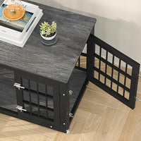 26 Inch Heavy Duty Dog Crate Furniture for Small Dogs, Decorative Pet House End Table, Wooden Cage Kennel Furniture Indoor, Gray