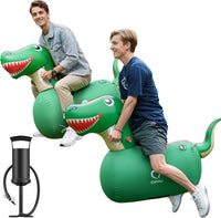 QPAU Inflatable Dinosaur Bouncy Hopper Toy - Dinosaur / 2 Pack