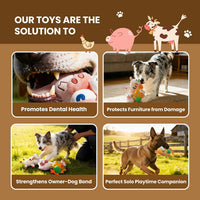 Nocciola 5-Pack Squeaky Dog Toys - 3-Pack / Farm Critter - image 4