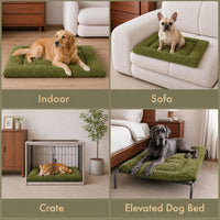 Exsnugy Washable Dog Bed Mat Medium Size Fluffy Pet Crate Pad 36x23 – Essentials for Dogs - Green / 30.00" x 19.00" x 1.50" - image 2