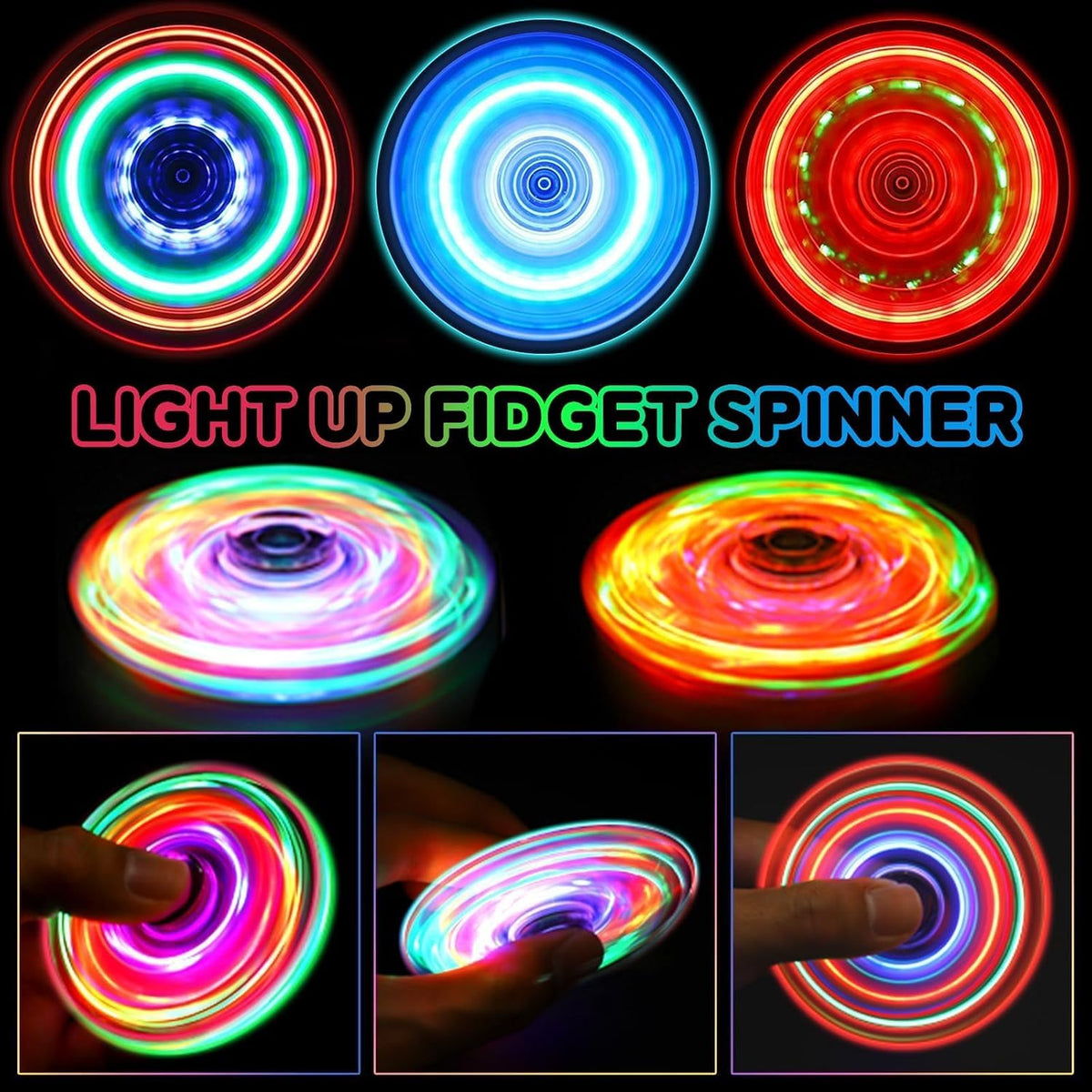 Gigilli Fidget Spinners for Kids 2 Pack - White&blue - image 3