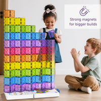 42PCS Mini Magnetic Tiles Travel Set with Iron Storage Box - 100 PCS - image 2