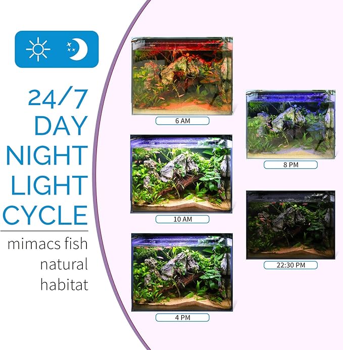 hygger Advanced LED Aquarium Light with Timer, 24/7 Lighting Cycle & DIY Mode, Full Spectrum Fish Tank Light for 36-42 in Freshwater Planted Tank