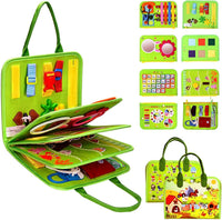 JHkim Busy Board Montessori Toys for Boys Girls Gifts - Green