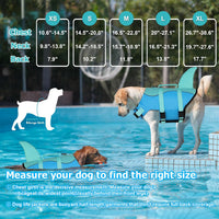 Dogcheer Dog Life Jacket, Cute Shark Dog Life Vest for Swimming Boating with Superior Buoyancy - Pool Blue / Large - image 2